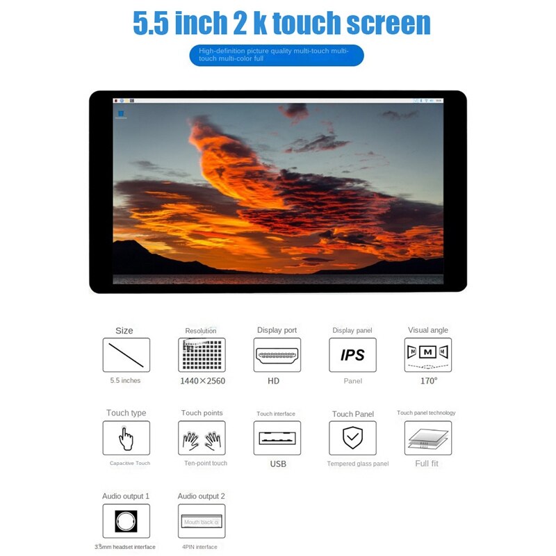   5.5 ġ IPS 2K HD  뷮 ġ ÷, HDMI ȣȯ ̽, Ϲ ǻ  ȭ